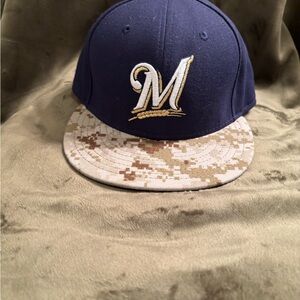 Milwaukee Brewers Blue and Camouflage Baseball Cap